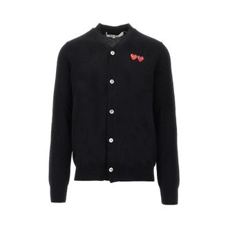 Comme Des Gar&ccedil;ons Hearts patches wool cardigan Man XL