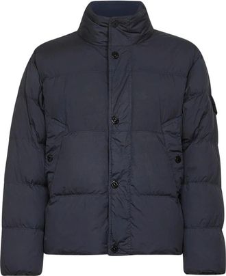Stone Island S0A23 Down Jacket - Heren - Gewatteerde jassen - Blauw - S - Leer - Jassen
