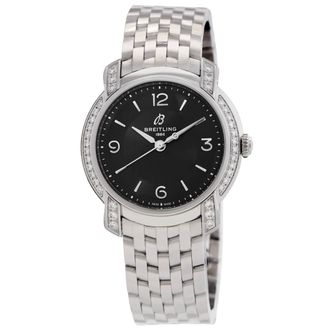 Breitling Premier Quartz Diamond Black Dial Ladies Watch A77330671B1A1