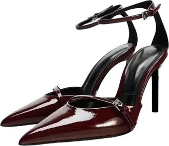 Generic Women Suede Business High Heel Pumps Pointed Toe Ankle Strap Elegant Party Dress Shoes