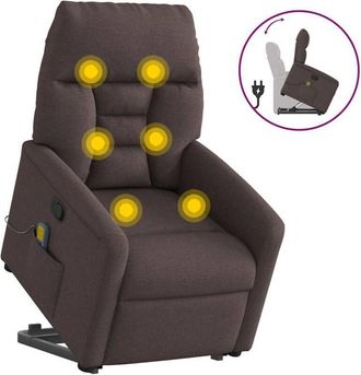 vidaXL Vidaxl - Silla De Masaje Reclinable De Pie De Tela Marr&oacute;n Oscuro