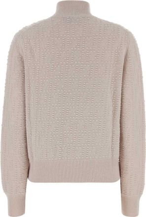 Fendi Womens Pon Sweater Gray Wool Cashmere Elastane