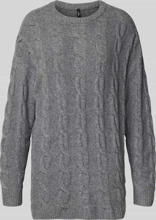 Only Regular Fit Strickpullover mit Strukturmuster Modell JEANETTE in Mittelgrau Melange, Größe XL