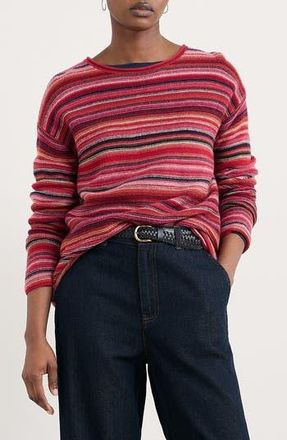 Seasalt Cornwall Fruity II Stripe Merino Wool Blend Sweater in Knit Ripple Marks Clove Multi at Nordstrom Rack, Size 12 Us / 16 Uk