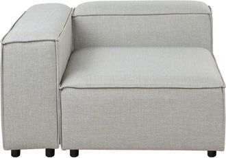 Beliani M&oacute;dulo Sof&aacute; Esquina 1 Plaza Moderno Patas Negras Tapizado Tela Poli&eacute;ster Gris Claro Derecho Ardal