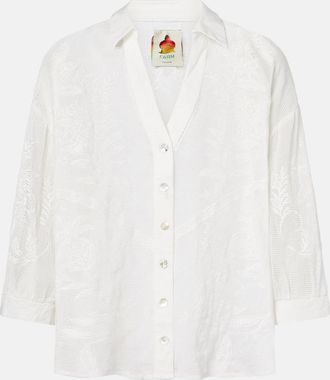 Farm Rio Nina embroidered cotton shirt