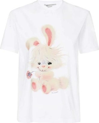 Stella McCartney Maxi Print Katoenen T-shirt - Dames - T-shirts - Wit - 3XS - Katoen - Tops