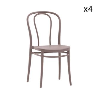 Konte Design Lote de 4 sillas de polipropileno color t&oacute;rtola, apilables