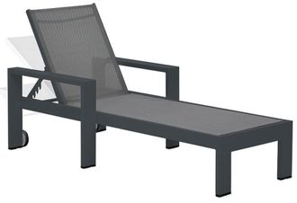 BLOOMINGLOFT Gartenliege Plaza - Carbon Black/ Grau