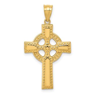 Diamond2Deal 14k Yellow Gold Celtic Cross Pendant