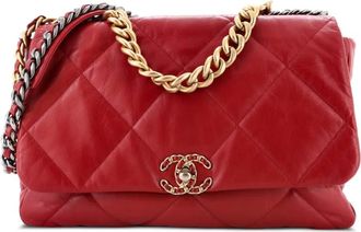 Chanel 19 Flap Bag Quilted Leather Maxi crossbody bag - Rood