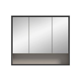 Calicosy Mueble suspendido 3 puertas con espejo y 1 nicho l80 cm - beige