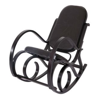 Hhg [nunca Usado] Mecedora M41, Sill&oacute;n Giratorio Sill&oacute;n Tv, Madera Maciza, Aspecto Nogal, Cuero Patchwork Marr&oacute;n