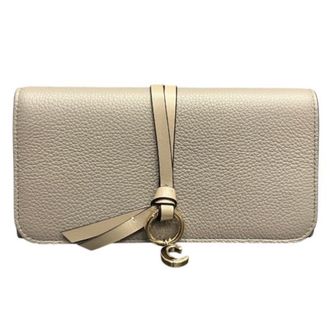 Chlo&eacute; Grayish Leather Long Wallet (Bi-Fold) (Pre-Owned)