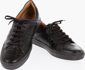 Corneliani Low Crocodile Leather Sneakers Corneliani