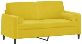 vidaXL Sof&aacute; De 2 Plazas Con Cojines Terciopelo Amarillo 140 Cm Vidaxl