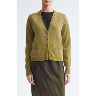 Maison Margiela Plaited Wool Cardigan in Yellow/Brown at Nordstrom, Size Medium