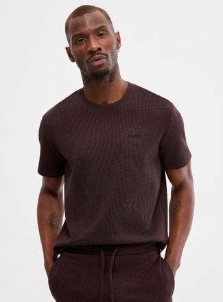 BOSS Mens Embroidered logo waffle T-shirt