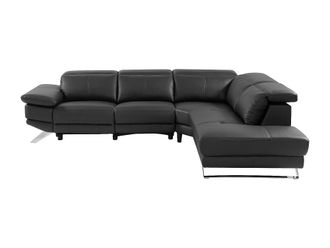 VENTE-UNIQUE.COM Sof&aacute; rinconera piel negro