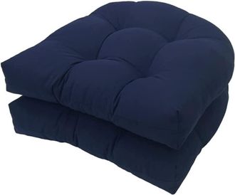 OEM Cojines Acolchados Suaves Para Asientos De Exterior, Con Funda De Poli&eacute;ster Impermeable - 2 Unidades De 48 X 48 Cm (azul Marino)