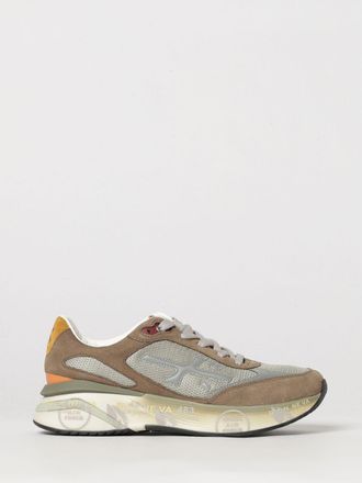Premiata Moerun Suede Calfskin Leather Trainers with Applied Logo