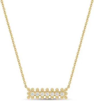 Bony Levy Florentine Diamond Bar Pendant Necklace in 18K Yellow Gold at Nordstrom, Size 18