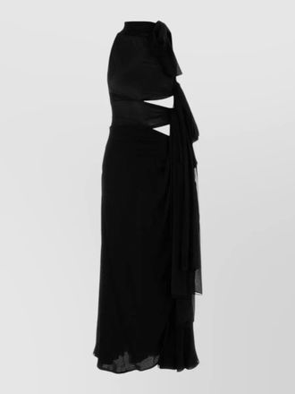 Alaia georgette maxi dress one shoulder cutout