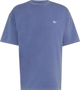 adidas Trefoil Essentials Washed Loose Dropped T-Shirt Asia Sizing Dark Blue LC6376