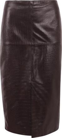 Federica Tosi Kokoslederen Midirok - Dames - Midirokken - Bruin - L - Leer - Rokken