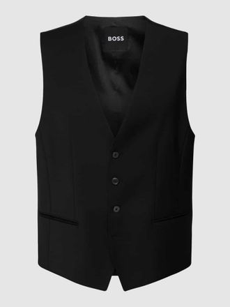 HUGO BOSS Weste mit Paspeltaschen in Black, Gr&ouml;&szlig;e 56