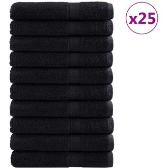 vidaXL Vidaxl - Toallas De Invitados 25 Pcs Negro 100 X 200 Cm Algod&oacute;n