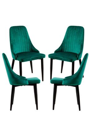 Regalos Miguel Regalos Miguel - Packs Sillas Comedor - Pack 4 Sillas Kan Terciopelo - Verde