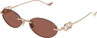 Valentino V Logo Zonnebril - Dames - Zonnebrillen - Geel - 53 MM - Nylon - Accessoires