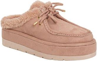 Shushop Tulsa Faux Fur Platform Slipper in Pink Suede at Nordstrom, Size 10