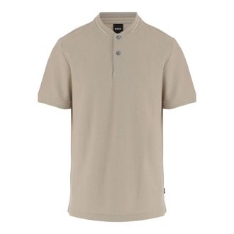 HUGO BOSS Hugo, Polo Shirts, male, Beige, Size: 2XL Cotton Polo Shirt