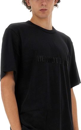 Helmut Lang Logo Cotton T-Shirt - Black
