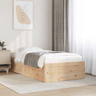 vidaXL Bed Frame without Mattress 100x200 cm Solid Wood Pine Vidaxl