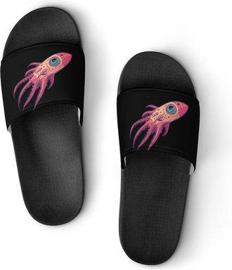 Generic Rocket Octopus Unisex Beach Slippers & Pool Slides Anti-Slip House Shoes for Home Outdoor