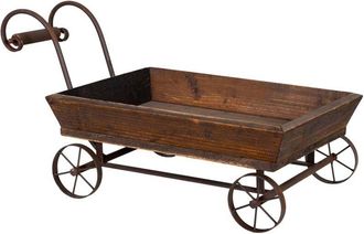 Wanderlust Deco Carro Expositor De Madera Y Metal 65x35.5x31.5h Cm