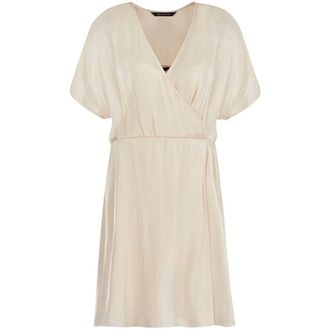A|X Armani Exchange Short Dresses, female, Beige, Size: XS Abito scollo V