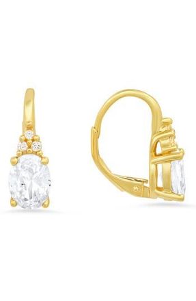 Queen Jewels Sterling Silver Leverback Earrings in Gold at Nordstrom Rack