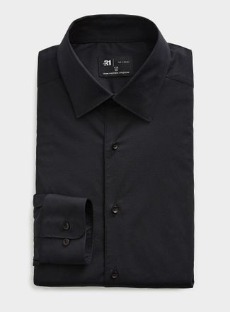 Le 31 Mens Stretch solid shirt Athletic fit