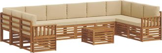 vidaXL Conjunto De Sof&aacute;s De Exterior 11 Uds. Natural Y Beige Vidaxl