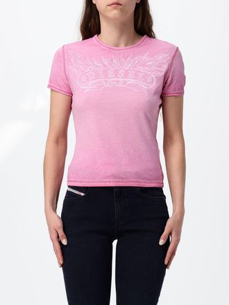 Diesel T-shirt slim fit in cotone con logo a contrasto sul petto