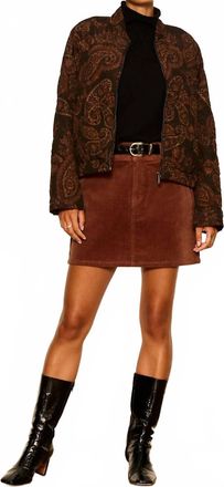 Sanctuary Empress Quilted Bomber Jacket In Cocoa Paisley