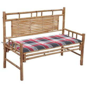vidaXL Banco De Jard&iacute;n Con Coj&iacute;n Bamb&uacute; 120 Cm Vidaxl