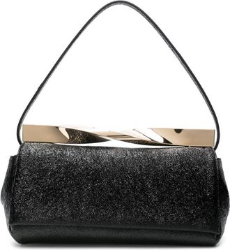 Aquazzura Twist crinkled clutch bag - women - Polyurethane - One Size - Black