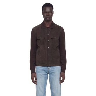 Gucci Suede and Silk Cotton Knit Overshirt