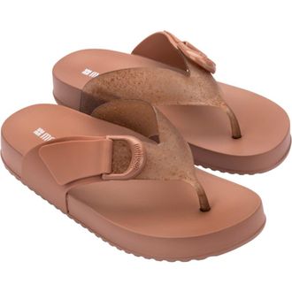 Melissa Cozy Water Resistant Platform Flip Flop in Brown at Nordstrom, Size 10