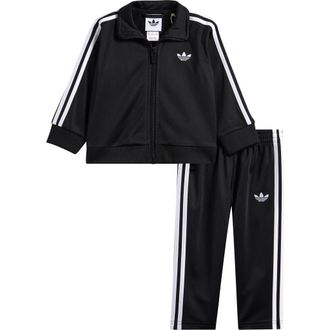 adidas Firebird Track Jacket & Pants Set in Black at Nordstrom, Size 12M